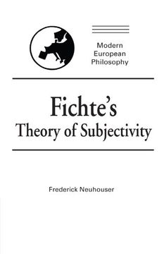 portada Fichte's Theory of Subjectivity Paperback (Modern European Philosophy) (in English)