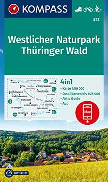 portada Kompass Wanderkarte 812 Westlicher Naturpark Thüringer Wald 1: 50. 000 (en Alemán)