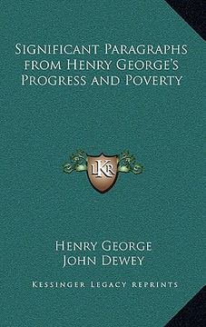 portada significant paragraphs from henry george's progress and poverty (en Inglés)