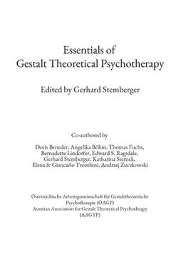 portada Essentials of Gestalt Theoretical Psychotherapy (en Inglés)