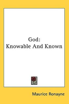 portada god: knowable and known