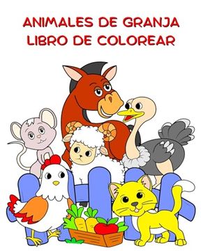 portada Animales de Granja Libro de Colorear: Divertidos animales para colorear para niños a partir de 2 años