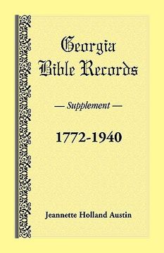 portada georgia bible records, supplement, 1772-1940 (en Inglés)