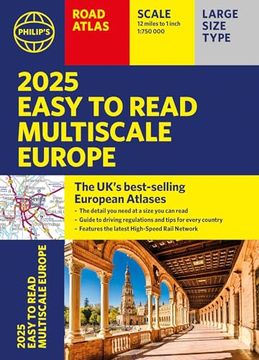 portada 2025 Philip's Easy to Read Multiscale Road Atlas of Europe (en Inglés)