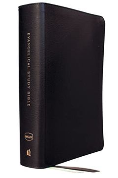 portada Nkjv, Evangelical Study Bible, Bonded Leather, Black, red Letter, Comfort Print: Christ-Centered. Faith-Building. Mission-Focused. (en Inglés)