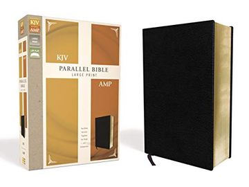 portada Kjv, Amplified, Parallel Bible, Large Print, Bonded Leather, Black, red Letter Edition: Two Bible Versions Together for Study and Comparison (en Inglés)