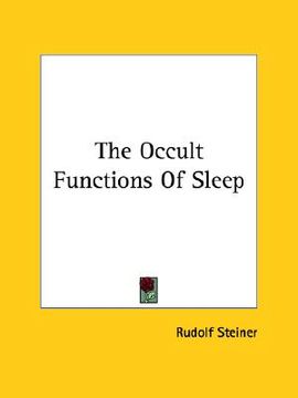 portada the occult functions of sleep (en Inglés)