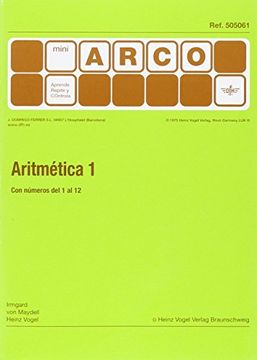 portada Aritmética con Números del 1 al 12 - Volumen 1