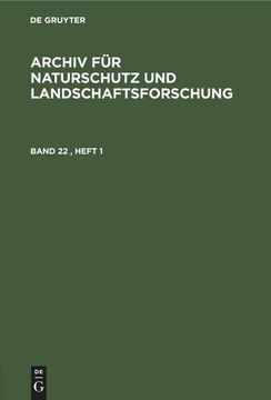 portada Archiv für Naturschutz und Landschaftsforschung. Band 22, Heft 1 (in German)