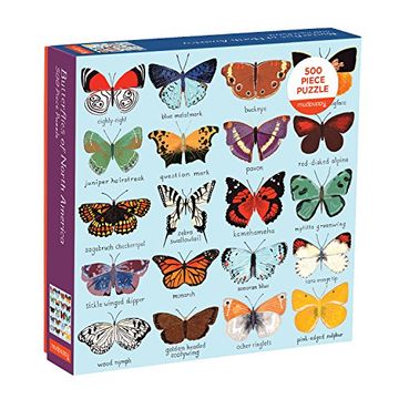 portada Mudpuppy Butterflies of North America 500 Piece Family Jigsaw Puzzle, Butterfly Puzzle With Recognizable Butterflies From Around North America