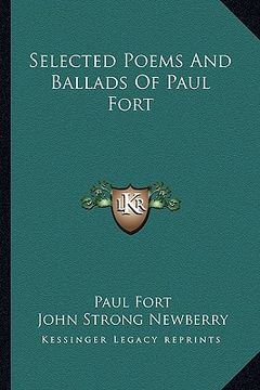 portada selected poems and ballads of paul fort (en Inglés)