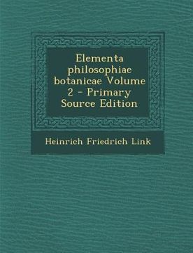 portada Elementa Philosophiae Botanicae Volume 2 (en Latin)