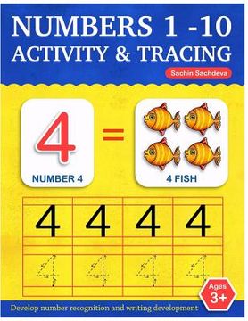 portada Numbers 1-10: Activity and Tracing Workbook for Kids Ages 3-5 (in English)