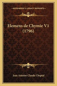 portada Elemens de Chymie V1 (1796) (in French)