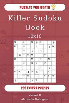 portada Puzzles for Brain - Killer Sudoku Book 200 Expert Puzzles 10X10 (Volume 8) (in English)