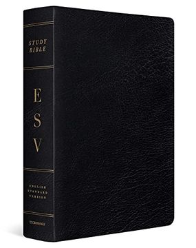 portada Esv Study Bible, Large Print: English Standard Version, Black, Genuine Leather (in English)