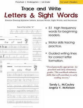 portada Trace and Write: Practice Tracing Alphabet Letters, Animal Words, Sight Words, and Sentences