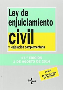 portada Ley De Enjuiciamiento Civil Y Legislación Complementaria