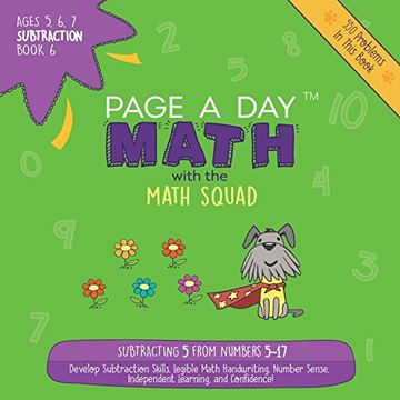portada Page a Day Math Subtraction Book 6: Subtracting 6 from the Numbers 6-18