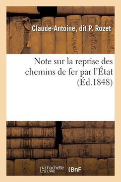 portada Note sur la reprise des chemins de fer par l'État (in French)