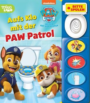 portada Paw Patrol - Aufs klo mit der paw Patrol - Mein Klo-Soundbuch - Pappbilderbuch mit Klospülung und 8 Geräuschen (en Alemán)