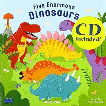 portada Five Enormous Dinosaurs (Classic Books With Holes 8x8 With cd) (en Inglés)