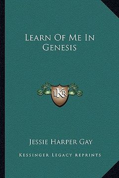 portada learn of me in genesis (in English)