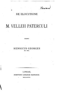 portada De Elocutione m. Velleii Paterculi (en Latin)