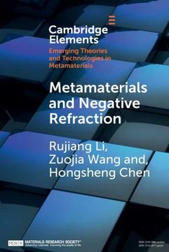 portada Metamaterials and Negative Refraction (Elements in Emerging Theories and Technologies in Metamaterials) (en Inglés)