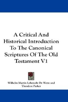 portada a critical and historical introduction to the canonical scriptures of the old testament v1 (in English)