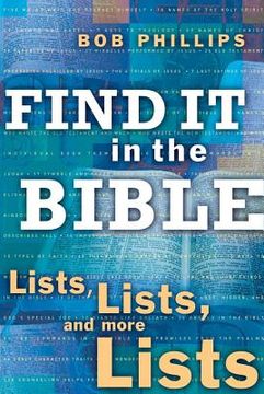 portada find it in the bible: lists, lists, and more lists (en Inglés)