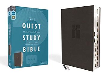 portada Niv, Quest Study Bible, Leathersoft, Black, Indexed, Comfort Print: The Only q and a Study Bible (en Inglés)