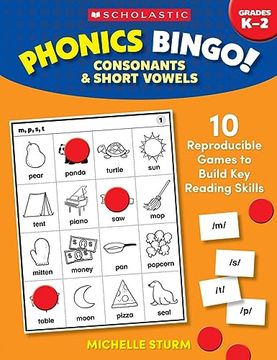 portada Phonics Bingo: Consonants & Short Vowels: 10 Reproducible Games to Build key Reading Skills (en Inglés)