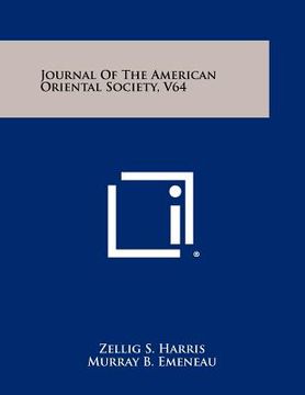 portada journal of the american oriental society, v64 (in English)