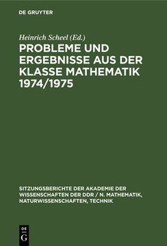 portada Probleme und Ergebnisse aus der Klasse Mathematik 1974/1975 