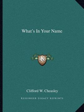 portada what's in your name (en Inglés)