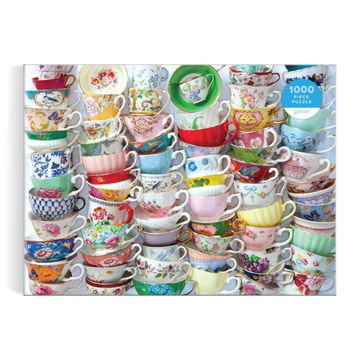 portada Galison Teacups – 1000 Piece Puzzle Featuring a Regency Core mix of Vibrant Teacups