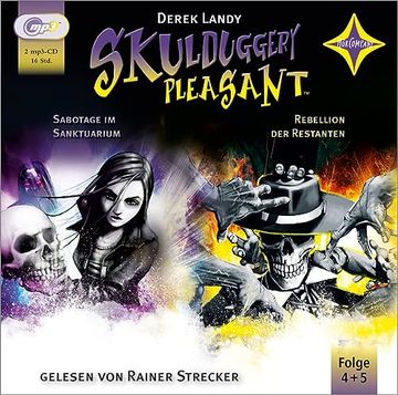 portada Skulduggery Pleasant - Folge 4+5: Sabotage im Sanktuarium + Rebellion der Restanten. Gelesen von Rainer Strecker, 2 Mp3-Cds, 960 Min. (Skulduggery Pleasant, 4+5) (in German)