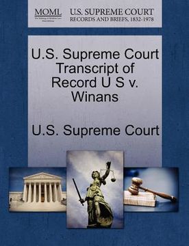 portada u.s. supreme court transcript of record u s v. winans (en Inglés)