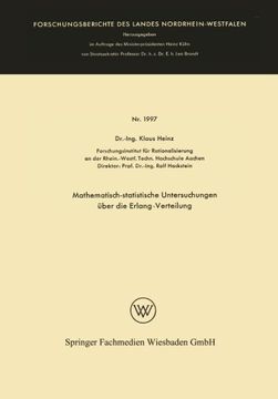 portada Mathematisch-statistische Untersuchungen über die Erlang-Verteilung (Forschungsberichte des Landes Nordrhein-Westfalen) (German Edition)