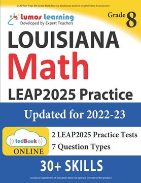 portada LEAP Test Prep: 8th Grade Math Practice Workbook and Full-length Online Assessments: LEAP Study Guide 
