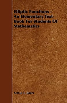 portada elliptic functions - an elementary text-book for students of mathematics (en Inglés)
