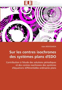 portada Sur Les Centres Isochrones Des Systemes Plans D'Edo