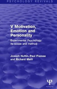 portada Experimental Psychology Its Scope and Method: Volume V: Motivation, Emotion and Personality