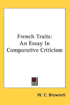 portada french traits: an essay in comparative criticism (in English)