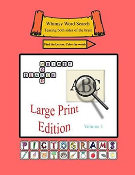 portada Whimsy Word Search: Large Print Edition, Volume 1, Pictograms Edition