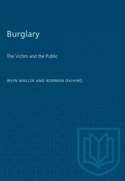 portada Burglary: The Victim and the Public (en Inglés)