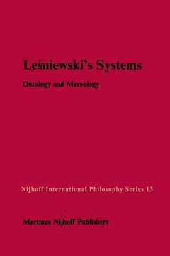 portada Leśniewski's Systems: Ontology and Mereology (en Inglés)