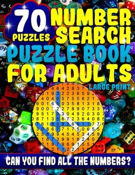 portada Number Search Puzzle Book for Adults Large Print: Number Search Books for Seniors and Adults (en Inglés)