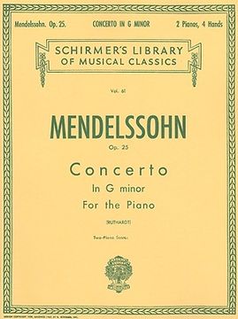 portada Concerto No. 1 in G Minor, Op. 25: Schirmer Library of Classics Volume 61 Piano Duet Nfmc 2024-2028 Selection